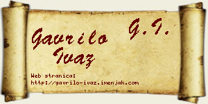 Gavrilo Ivaz vizit kartica